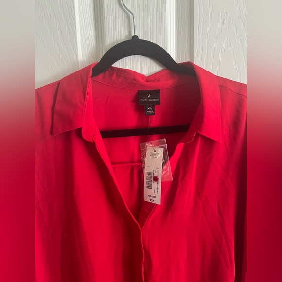 NWT Worthington dressy blouse…long sleeve…red…size XXL. - Picture 2 of 8